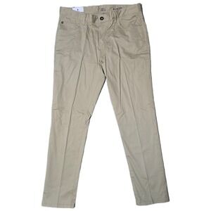 IZOD Men's Straight Tapered Fit Stretch 5 Pocket Pants Cedarwood Khaki 32x30(AG)